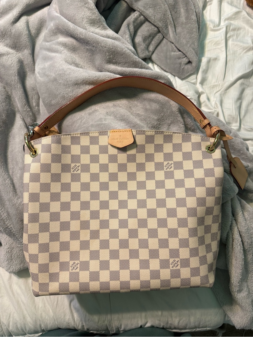 Louis Vuitton Damier Azur Canvas Shoulder Bag - Cream/Tan - Picture 2 of 6